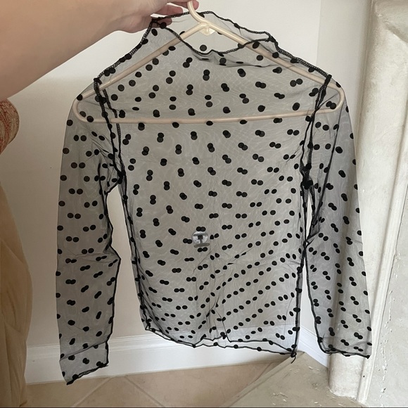 ‼️ BLACK MESH LONG SLEEVE TOP - Picture 3 of 12